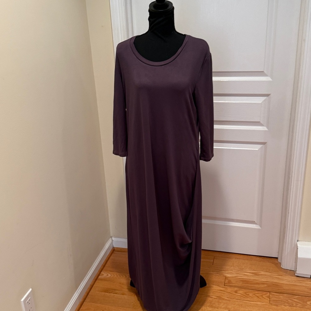 Chic Long Sleeve Maxi Dress in Deep Purple